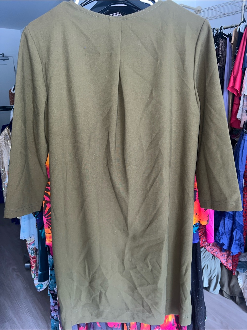 70s mod style Trina Turk Zip-Front Midi shift Dress with pockets - Picture 9 of 10